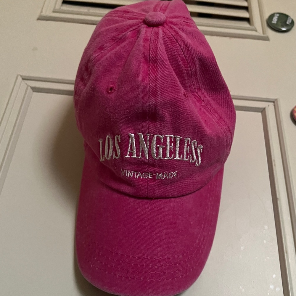 pink LA hat